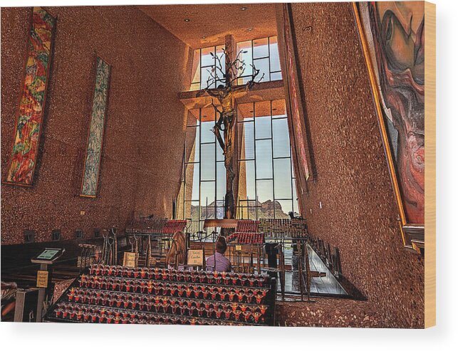 Sedona Wood Print featuring the photograph Inside the Chapel by Al Judge