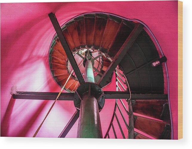 Architecture Wood Print featuring the photograph Inside The Lighthouse by Sandra Foyt