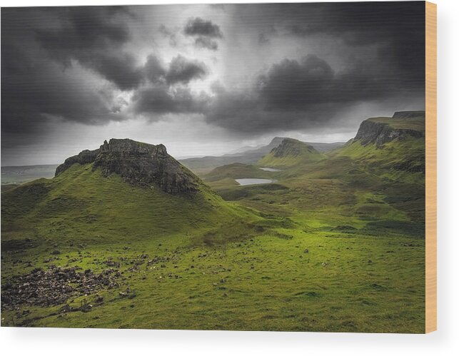 Landscape Wood Print featuring the photograph Isle of Skye -Quiraing by Philippe Sainte-Laudy