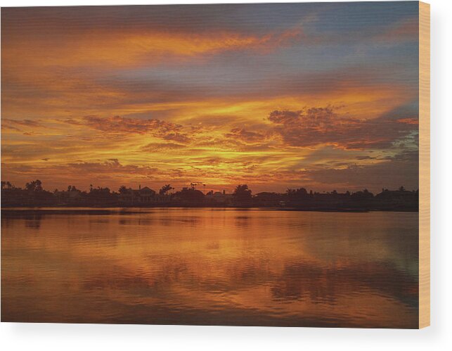Sunset Wood Print featuring the photograph Isle Way Sunset by Blair Damson