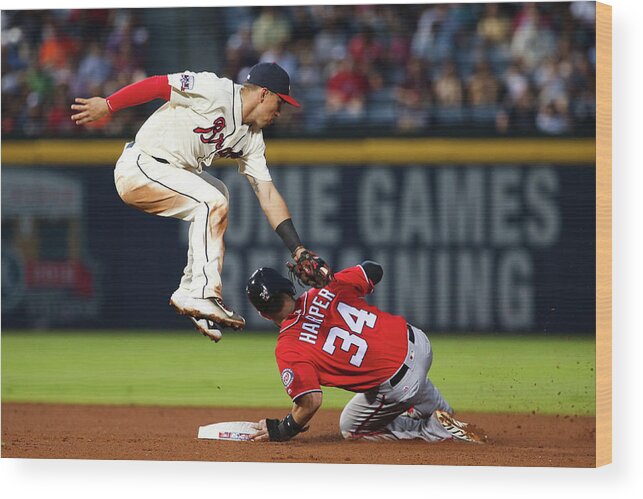 Atlanta Wood Print featuring the photograph Jace Peterson and Bryce Harper by Kevin Liles