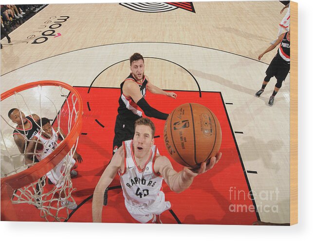 Nba Pro Basketball Wood Print featuring the photograph Jakob Poeltl by Cameron Browne