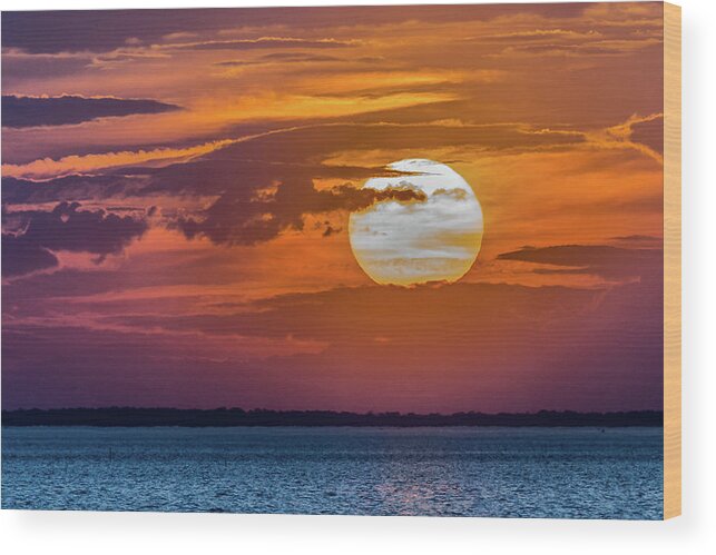 Sunset Wood Print featuring the photograph James River Sunset by Jerry Gammon