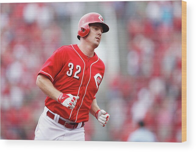 Great American Ball Park Wood Print featuring the photograph Jay Bruce by Joe Robbins