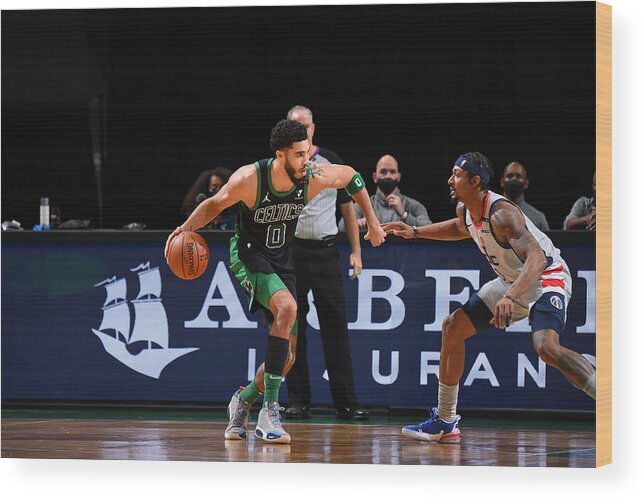 Nba Pro Basketball Wood Print featuring the photograph Jayson Tatum and Bradley Beal by Brian Babineau