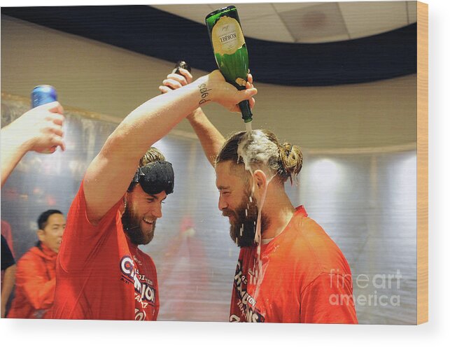 Championship Wood Print featuring the photograph Jayson Werth and Bryce Harper by Greg Fiume