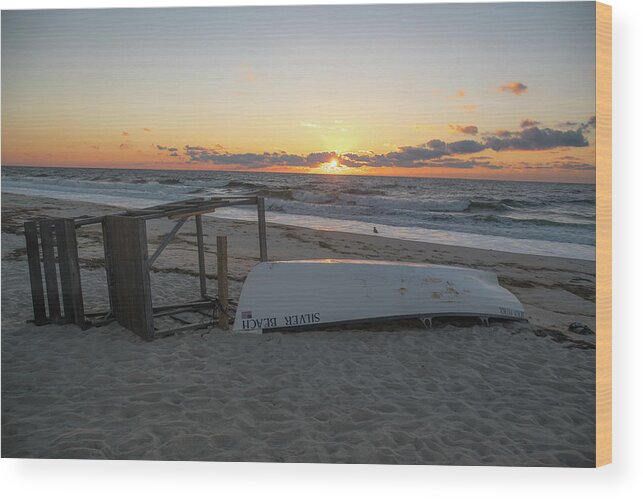 Jersey Shore Sunrise Wood Print featuring the photograph Jersey Shore Sunrise by Matthew DeGrushe