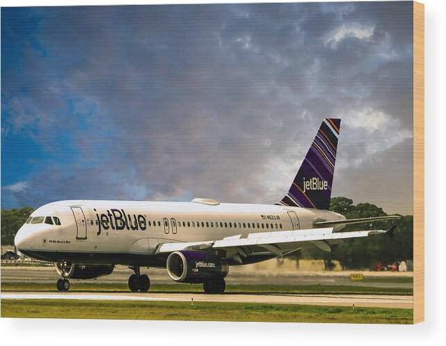 Jetblue Wood Print featuring the photograph JetBlue A320 by Chris Smith