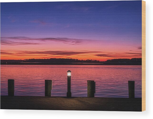 Maryland Wood Print featuring the photograph Jetty Sundown by Robert Fawcett