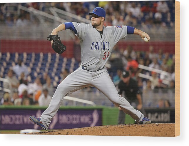 People Wood Print featuring the photograph Jon Lester by Mike Ehrmann