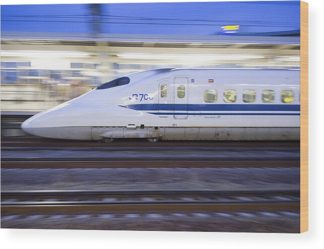 High Wood Print featuring the photograph JR700 Shinkansen by David L Moore