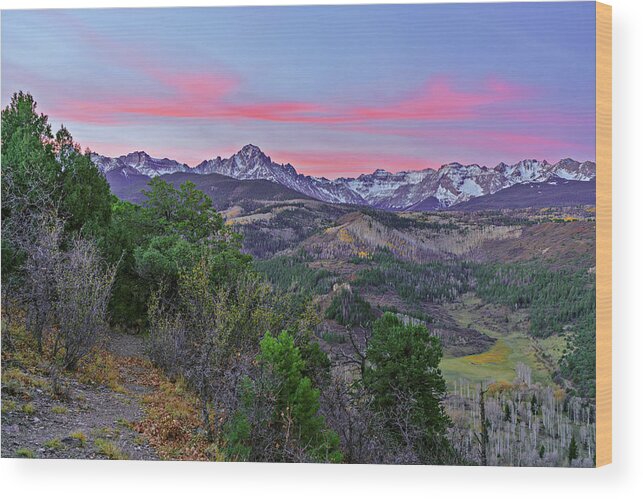 Mountains Wood Print featuring the photograph July 2018 Mount Sneffels Sunrise by Alain Zarinelli