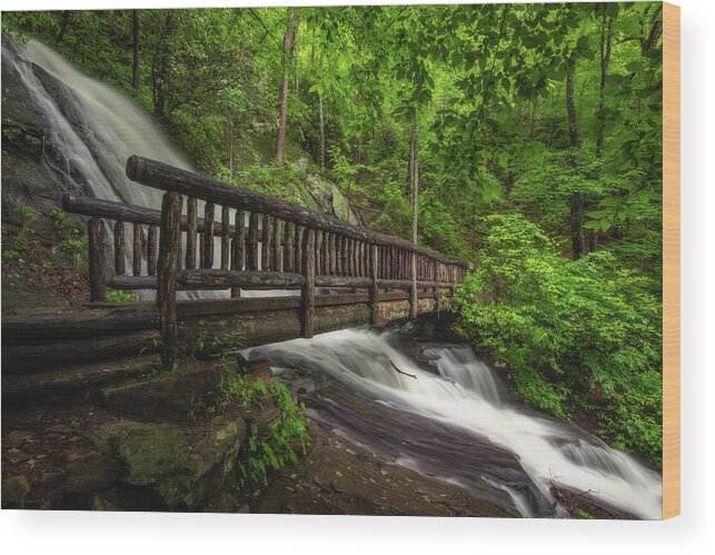 Juney Whank Falls Wood Print featuring the photograph Juney Whank Falls in Summer by Robert J Wagner
