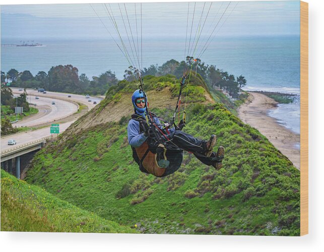 Paragliders Wood Print featuring the photograph Just Hangin' 3.13.23 by Lindsay Thomson