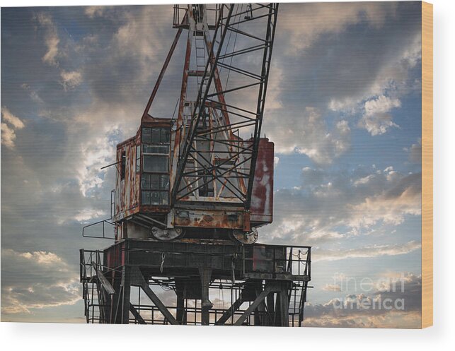 Crane Wood Print featuring the photograph Just Needs Some WD40 by Dale Powell