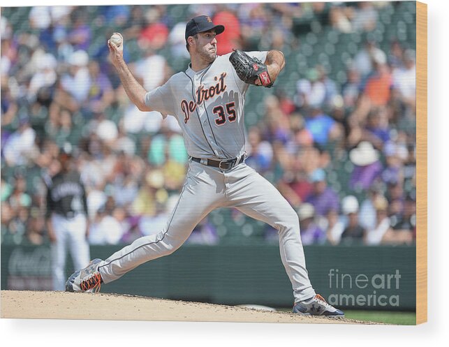 People Wood Print featuring the photograph Justin Verlander by Dustin Bradford
