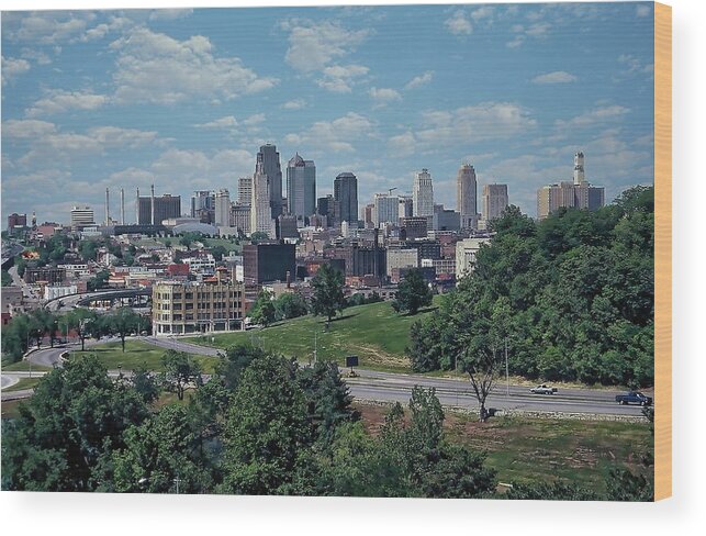 Kansas City Wood Print featuring the photograph Kansas City Skyline by Anthony Dezenzio