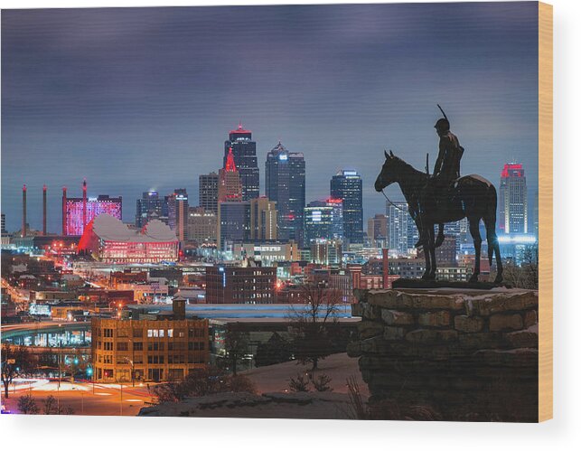 Kansas City Wood Print featuring the photograph KC Scout Chiefs Red by Ryan Heffron
