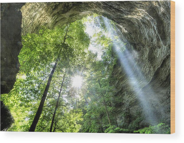 Ozarks Wood Print featuring the photograph Keef Falls by William Rainey