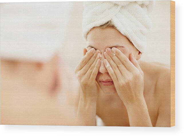 People Wood Print featuring the photograph Keeping my skin clean by GlobalStock