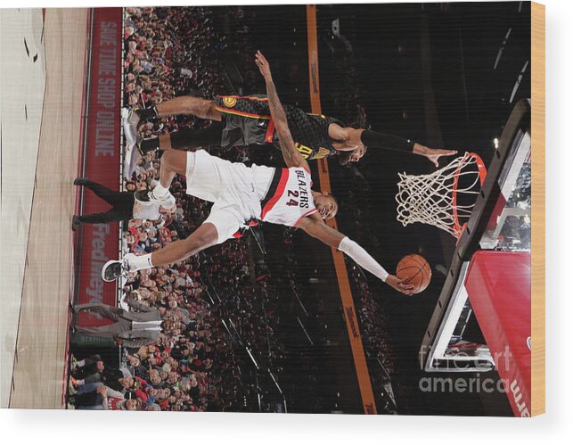 Nba Pro Basketball Wood Print featuring the photograph Kent Bazemore by Cameron Browne