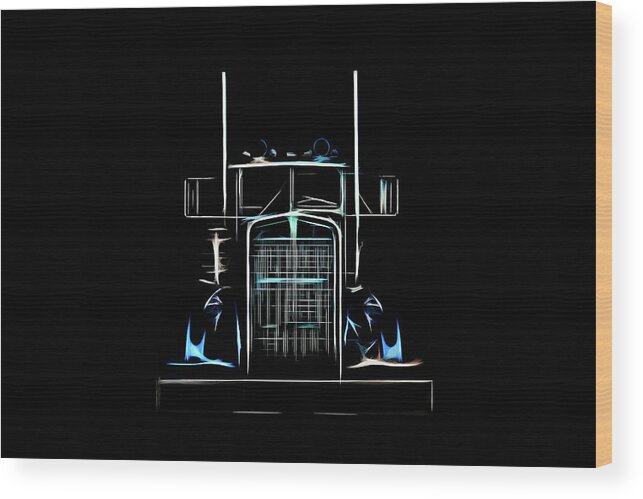 Kenworth Wood Print featuring the digital art Kenworth in the Abstract by Douglas Pittman