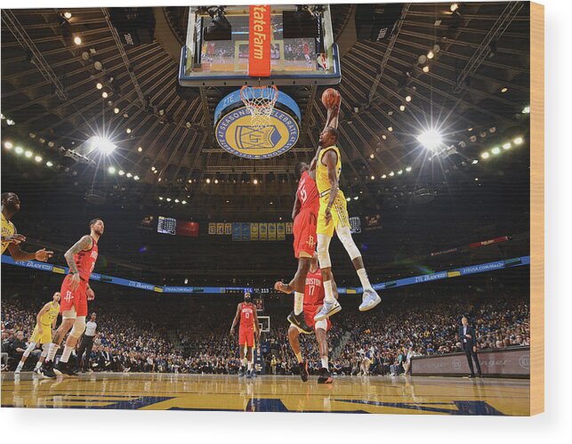 Nba Pro Basketball Wood Print featuring the photograph Kevin Durant and Clint Capela by Noah Graham