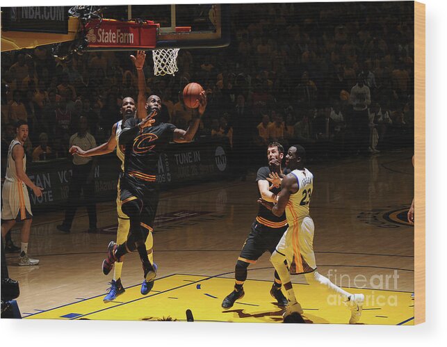 Playoffs Wood Print featuring the photograph Kevin Durant and Lebron James by Garrett Ellwood