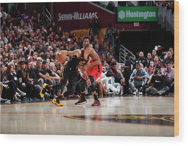 Playoffs Wood Print featuring the photograph Kyle Lowry and George Hill by Jeff Haynes