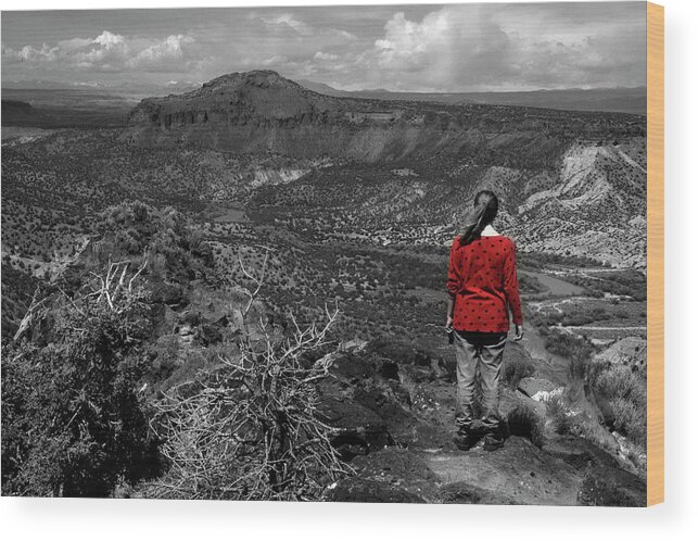 Overlook Park Wood Print featuring the photograph Lady in Red Jacket by James C Richardson