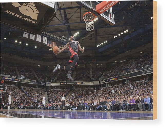 Lebron James Wood Print featuring the photograph Lebron James by Rocky Widner
