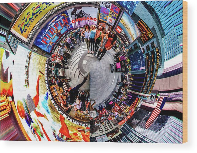 Times Square Wood Print featuring the photograph Life In The Bubble by Az Jackson