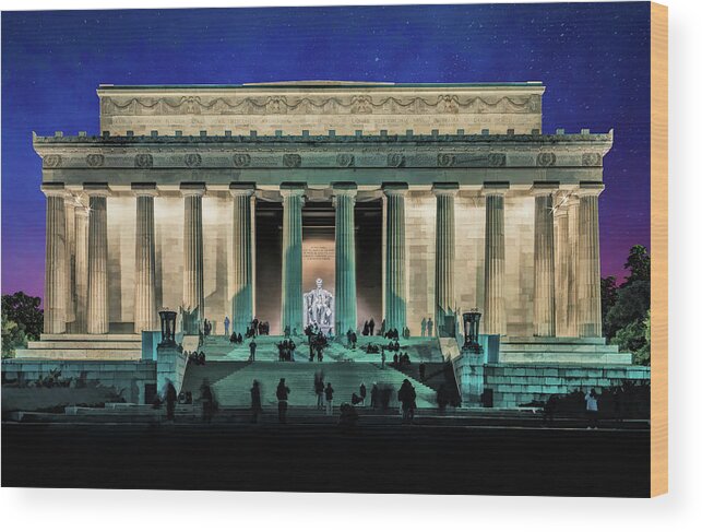 Washington Wood Print featuring the painting Lincoln Memorial by Christopher Arndt