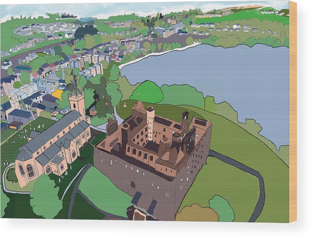 Linlithgow Wood Print featuring the digital art Linlithgow Palace by John Mckenzie