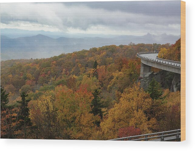 Bridge Wood Print featuring the photograph Linn Cove Viaduct by Steve Templeton
