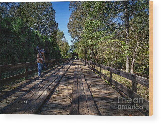 Bridges Wood Print featuring the photograph Long Bridge Running by DB Hayes