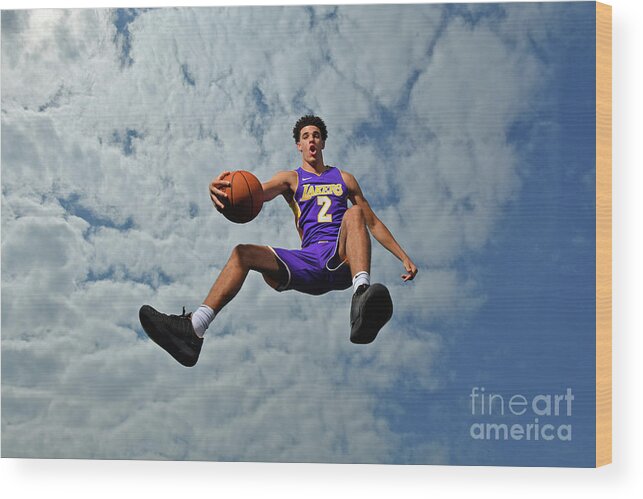 Nba Pro Basketball Wood Print featuring the photograph Lonzo Ball by Jesse D. Garrabrant