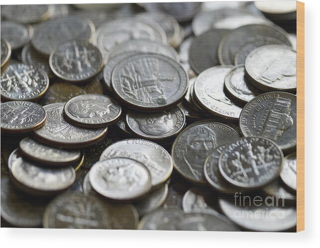 Coins Wood Print featuring the photograph Loose Change by Phil Perkins