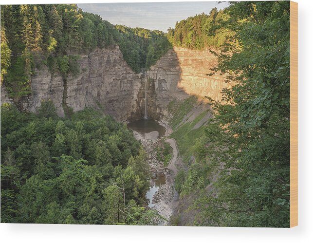 Taughannock Falls Wood Print featuring the photograph Low Flow by Kristopher Schoenleber