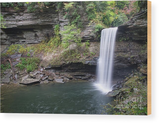 Greeter Falls Wood Print featuring the photograph Lower Greeter Falls 10 by Phil Perkins