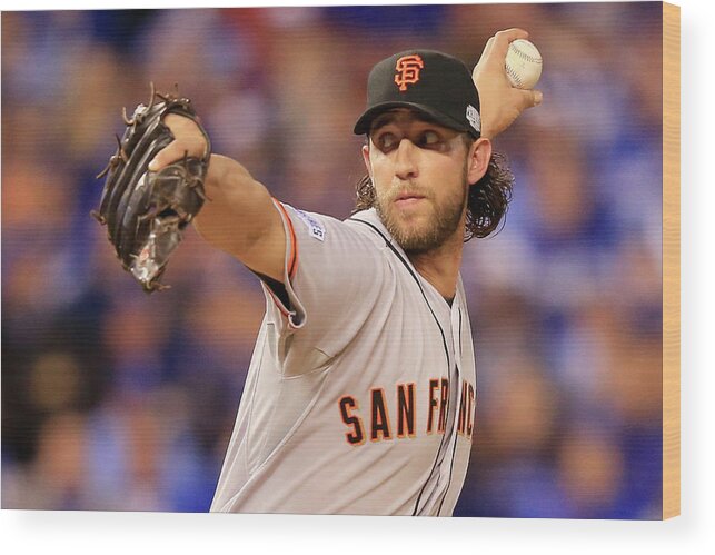 People Wood Print featuring the photograph Madison Bumgarner by Jamie Squire