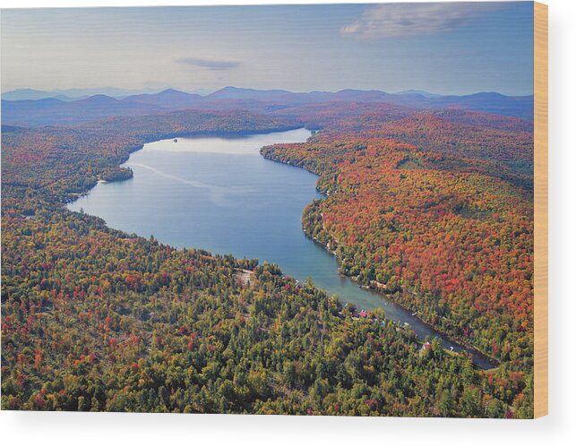 Fall Foliage Wood Print featuring the photograph Maidstone Lake, Vermont - September 2020 by John Rowe