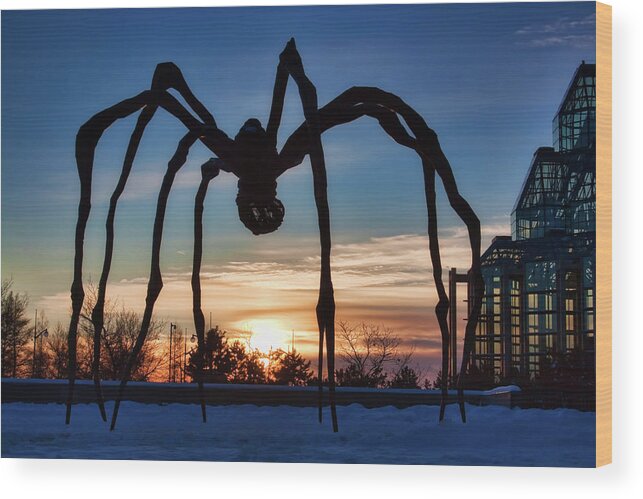 Maman Wood Print featuring the photograph Maman the Spider, Ottawa by Tatiana Travelways