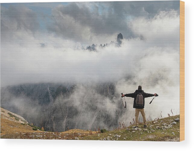 Amazed Wood Print featuring the photograph Mountain Landscape, Italian Dolomites Italy by Michalakis Ppalis