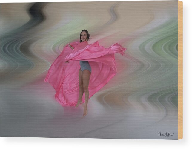 Mandy Wood Print featuring the photograph Mandy dancing in a swirl by Dan Friend