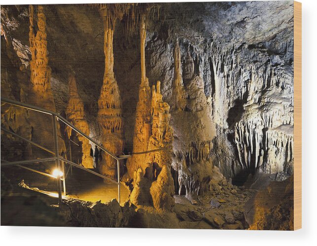 Mineral Wood Print featuring the photograph Marble Cave in Crimea Mountains by Mordolff