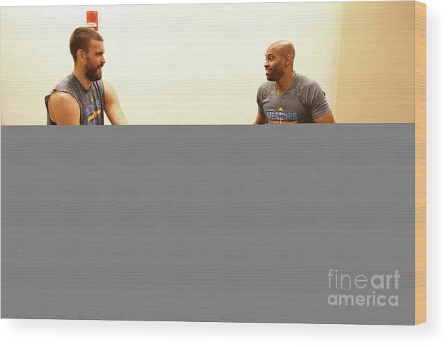 Nba Pro Basketball Wood Print featuring the photograph Marc Gasol and Vince Carter by Nathaniel S. Butler