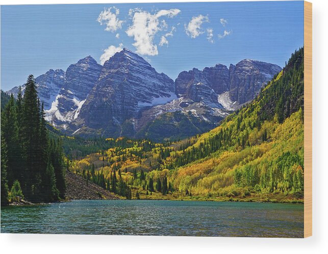 Landscapes Wood Print featuring the photograph Maroon Bells by Jeremy Rhoades