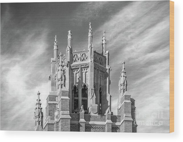 Marquette University Wood Print featuring the photograph Marquette University Marquette Hall by University Icons