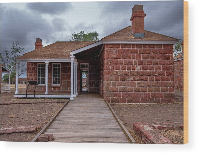 Wall Art Wood Print featuring the photograph Married Officer's Quarters by Peyton Vaughn